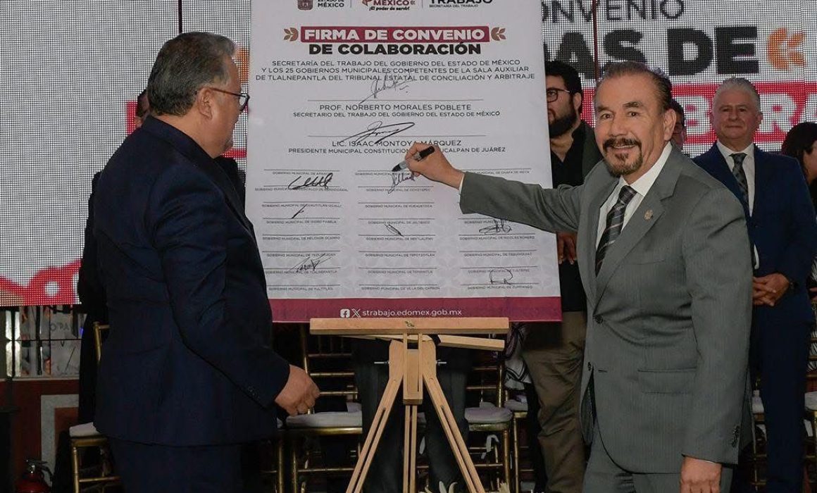 Atizapán de Zaragoza firma convenio con Gobierno del Estado para agilizar solución de conflictos laborales