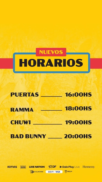 Cambio de horario del concierto de Bad Bunny en Buenos Aires por pronóstico climático