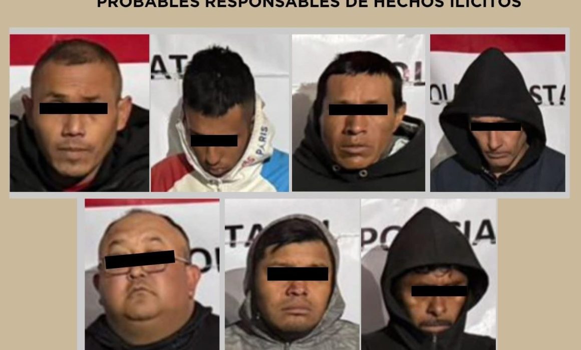 ¡Capturan en Tianguistenco a 7 supuestos miembros de banda de robar coches y más!