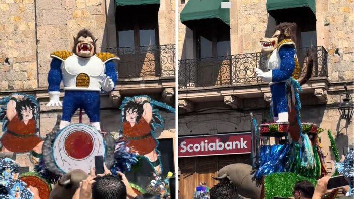 Carro alegórico de Dragon Ball cautiva en Carnaval de Morelia y destaca en redes sociales