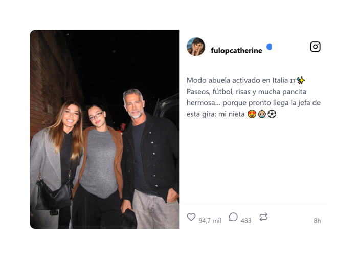 Catherine Fulop disfruta la espera de su primera nieta en Italia y enfrenta la salud de su madre en Venezuela