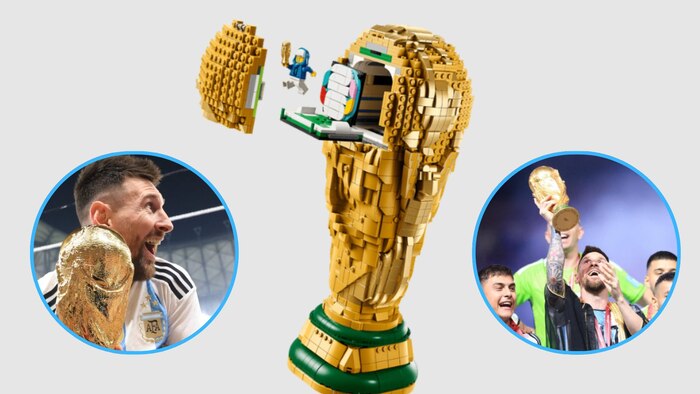 Colombia: Precio de la réplica de la Copa del Mundo de Lego inspired en Lionel Messi y la FIFA