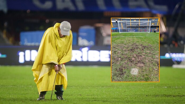 Denuncian que en El Campín de Bogotá maquinan reparaciones superficiales en el césped para partidos de fútbol colombiano