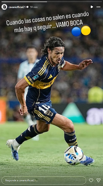 Edinson Cavani envía mensaje de aliento a hinchas de Boca Juniors tras empate contra Racing