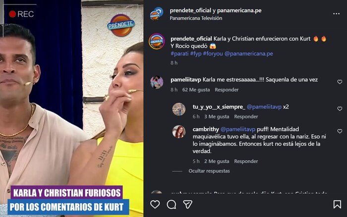 Karla Tarazona enfrenta en vivo a Metiche por comentario sobre Christian Domínguez y Pamela Franco