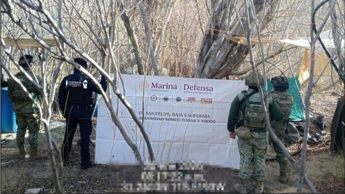 Marina de México inhabilita narcolaboratorio en Baja California y localiza fosas con sustancias químicas