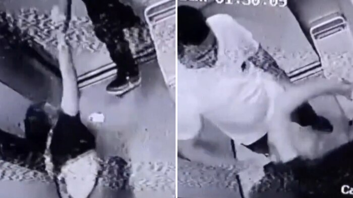 Mujer es golpeada severamente por su pareja en un ascensor de Montería y queda inconsciente