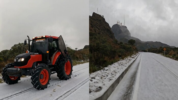 Nieve sorprende la vía Murillo – Manizales y genera alertas por riesgos en la carretera del Nevado del Ruiz