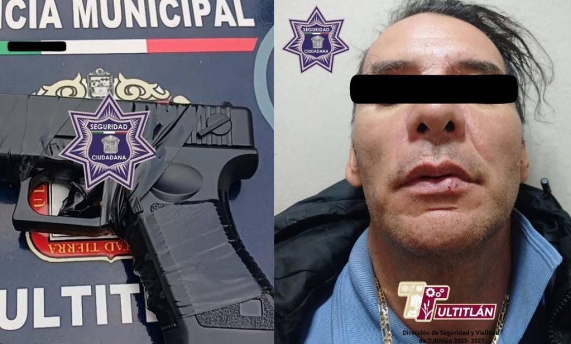 Policías de Tultitlán detienen a persona por portación de arma artesanal en operativo de seguridad