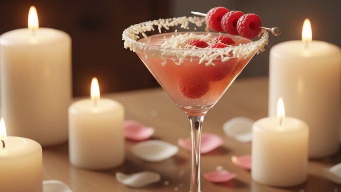 Prepara un martini de frambuesa y chocolate blanco para celebrar San Valentín