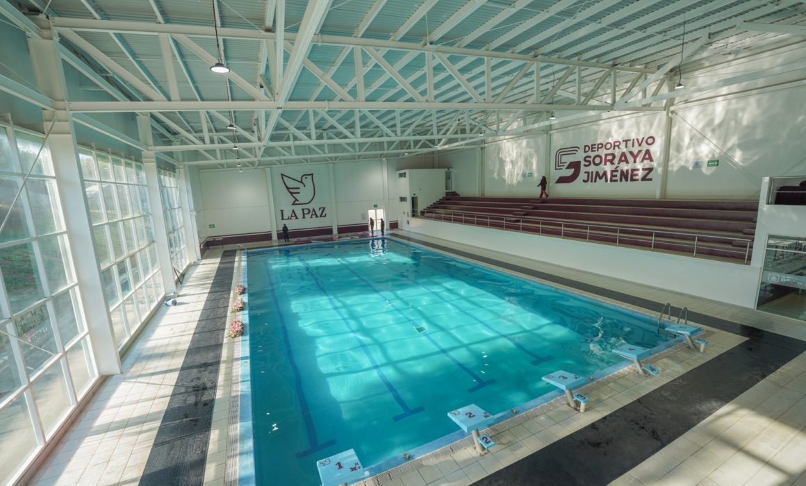 Reabren en Los Reyes La Paz la alberca semiolímpica del Deportivo Soraya Jiménez tras rehabilitación integral