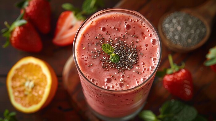 Receta de batido natural con fresas, berro y naranja para combatir la anemia y aumentar la energía