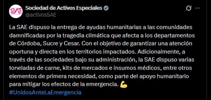 SAE asigna 21 predios en Córdoba y Sucre para alojar a familias afectadas por inundaciones