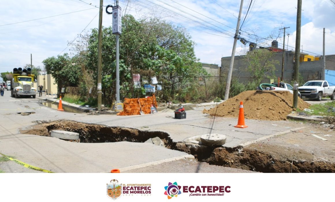 Socavón en Ecatepec por lluvias genera alarma y pide atención urgente