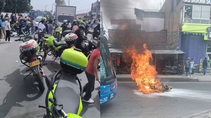 Violenta riña en Bosa deja cuatro heridos y comunidad quema motocicleta tras tiroteo