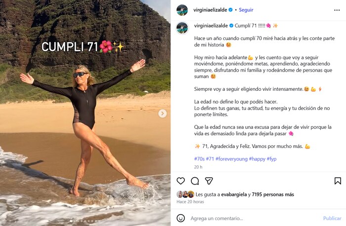 Virginia Elizalde celebra 71 años promoviendo una vida activa y sin límites